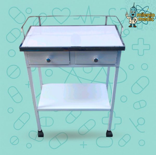 COCHE DE CURACIONES METALICO 2 CAJONES