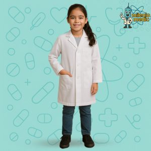 MANDIL DE LABORATORIO PARA NIÑOS TELA PIMA